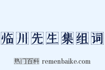 临川先生集组词是什么意思的图片